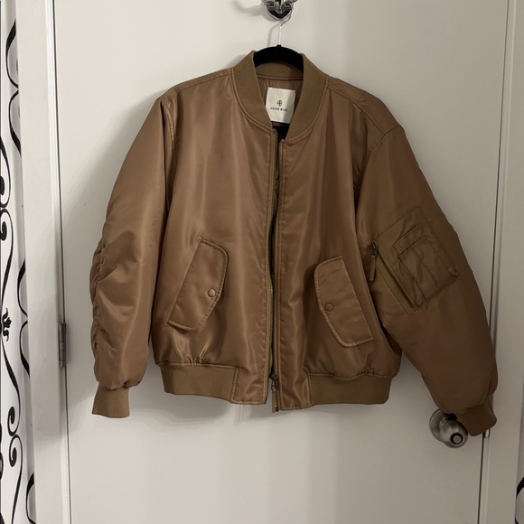 Anine Bing Leon Bomber Jacket in Sepia, Size Small - Picture 6 of 17